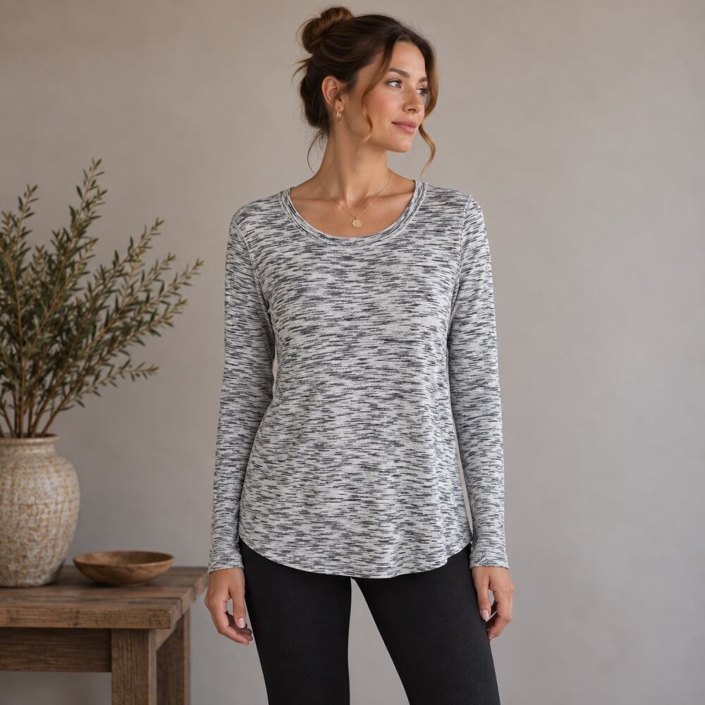 Lululemon White Gray Beat the Heat Long Sleeve Tee XS/ S